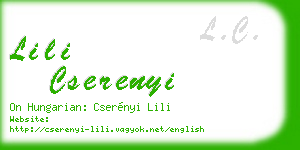 lili cserenyi business card