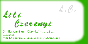 lili cserenyi business card